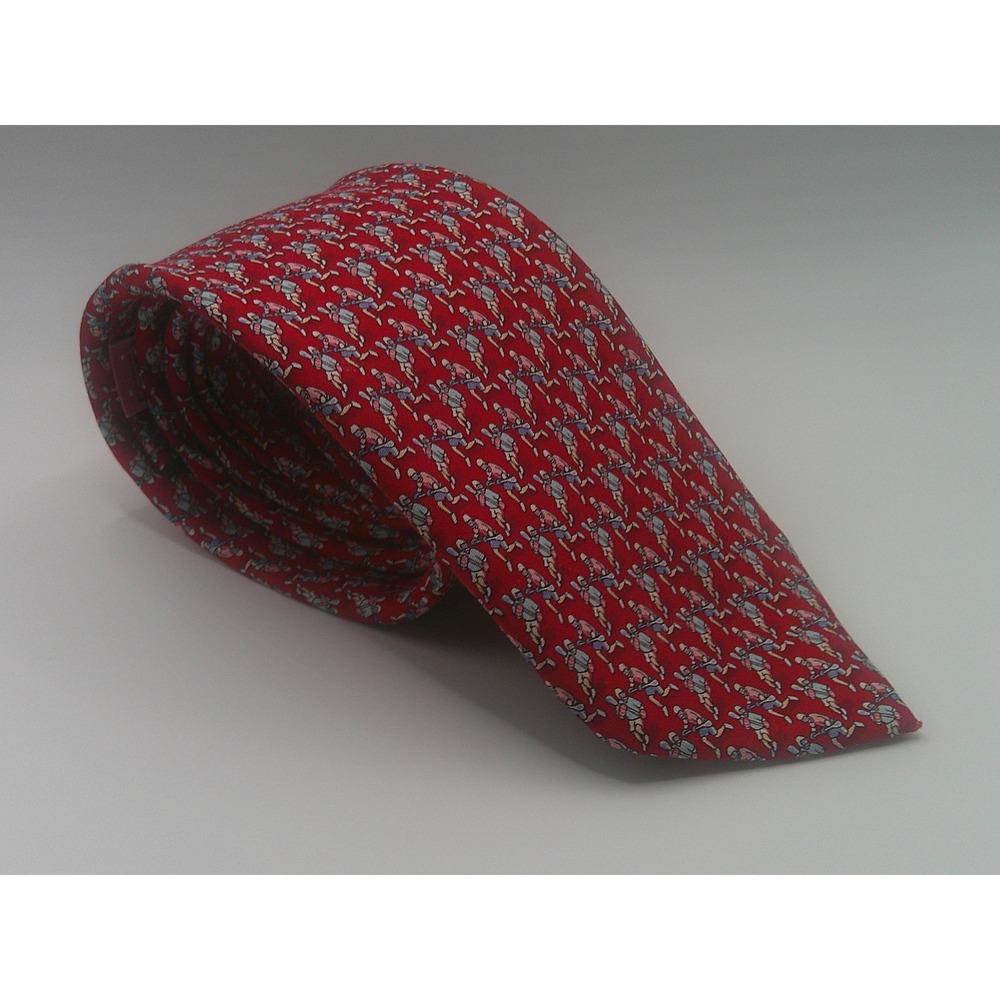 Vineyard Vines Men's Red Lacrosse Player Silk Tie Martha's Vineyard Handmade USA
